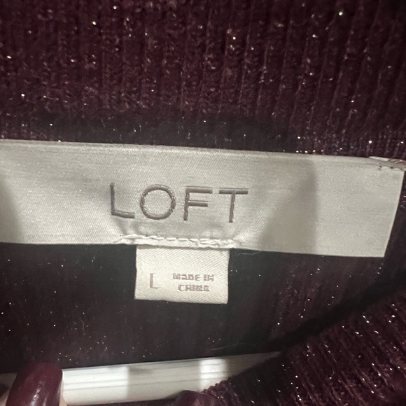 Loft, crewneck, lightweight sweater, size large, balloon sleeve - Picture 3 of 4